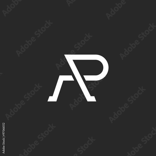 Monogram R Letter Logo Combination A And P Line Hipster Emblem