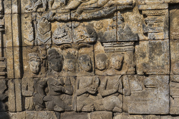 Detail from Borobudur temple at Central Java in Indonesia