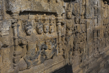 Detail from Borobudur temple at Central Java in Indonesia