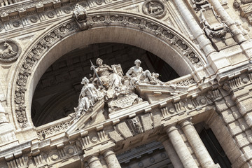Statue on the facade of the Palace of Justice in Rome