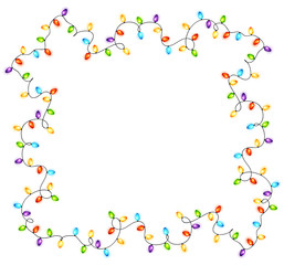 Christmas light bulbs frame