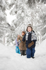 Children in the snow