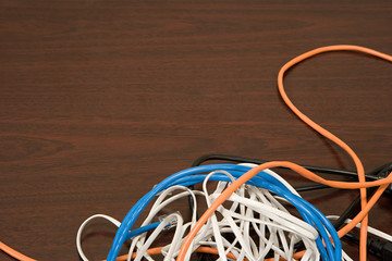Cables on a desk