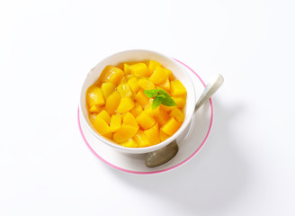 Canned peach pieces