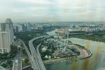 Fototapeta na wymiar View of Singapore city skyline