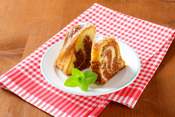 Slices of marble cake