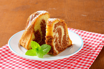 Slices of marble cake