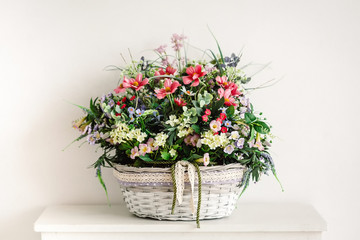 Fototapeta na wymiar A basket of flowers.