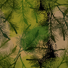 Pine branch seamless pattern camouflage summer © tpupyku