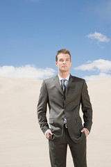 Businessman in the desert