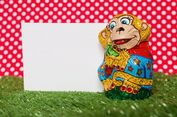 Chocolate monkey in a wrapper