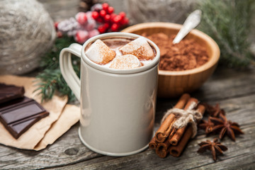 Cocoa drink with marshmallows