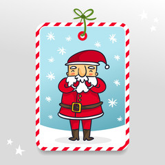 Cute vector Santa Claus gift tag