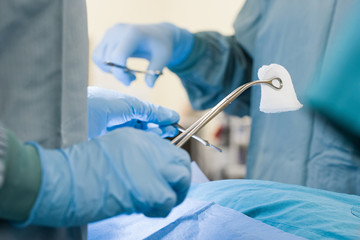 Surgeons performing operation