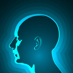 Naklejka na ściany i meble Abstract Profile of Human Head
