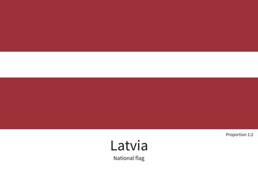 Obraz premium National flag of Latvia with correct proportions, element, colors