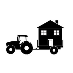 Tactor delivers the house silhouette vector illustration