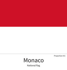 National flag of Monaco with correct proportions, element, colors