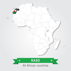 RASD. All the countries of Africa. Flag version.