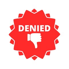 Denied button sign icon