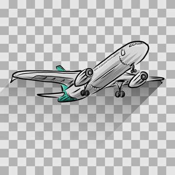 Airplane isolated on transparent