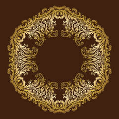 Vector vintage ornate royal floral gold frame