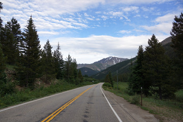 Fototapeta na wymiar Rocky Mountain Road through Independence Pass