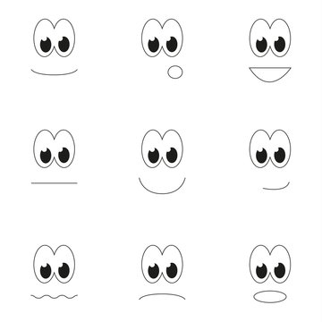 Set for your cartoon characters - 9 different emotions