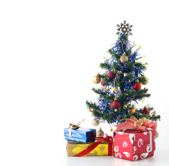 gift box and christmas tree