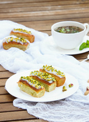 pistachio Financiers with icing