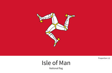 National flag Isle of Man with correct proportions, element, colors - 97079375
