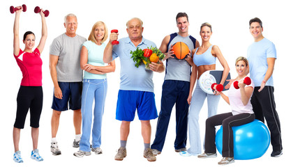 Fototapeta premium Group of healthy fitness people.