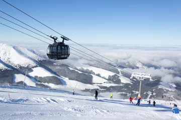 Foto op Plexiglas Skiers and snowboarders enjoying good snow © alexa_adrian2001