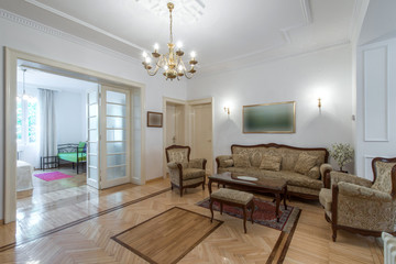 Modern comfortable hotel room interior