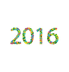 New year 2016 lettering colourful confetti