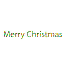 Merry Christmas lettering from colourful confetti