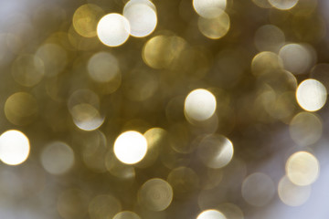 Christmas blur background - gold Christmas decorations bokeh