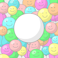 Festive background with balloons and smiles