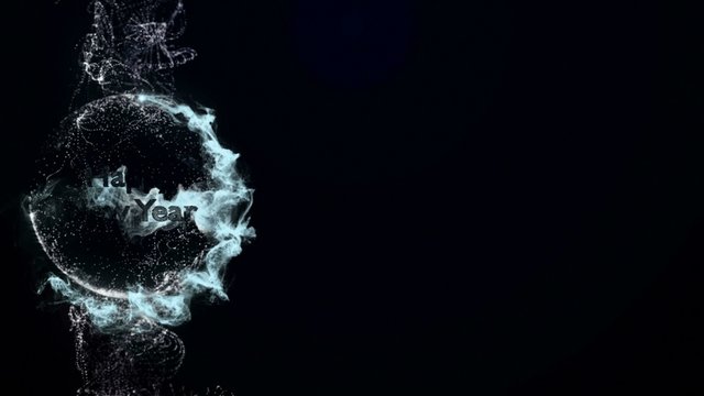 Happy New Year, Gold Text in Particles, 4k
