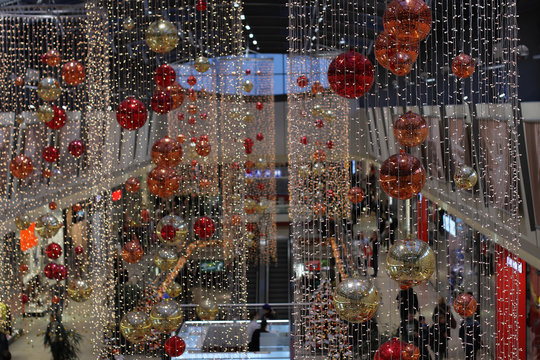 Christmas decorations at shopping center