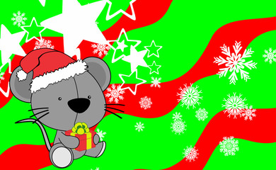 baby mouse cartoon xmas background in vector format very easy to edit