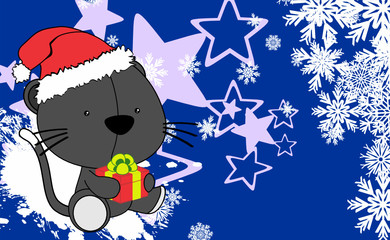 baby cat cartoon xmas background in vector format very easy to edit
