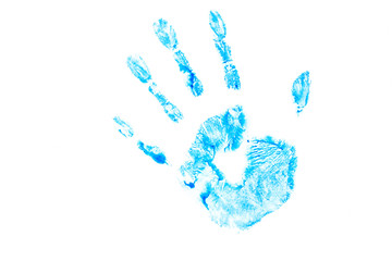 Color Hand Print On White Background