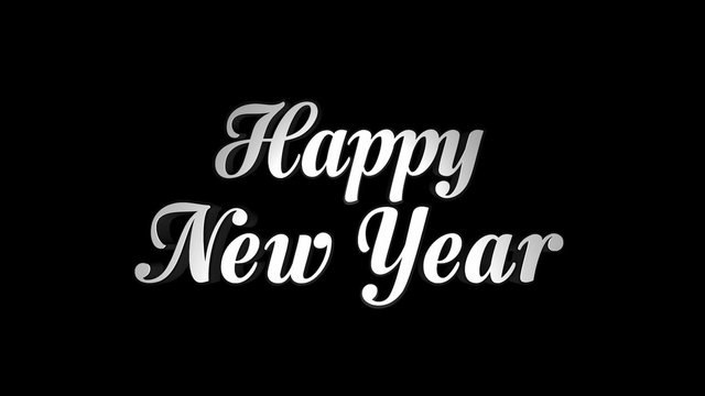 Happy New Year ONLY Text in Disco Dance Tunnel, Zoom IN / OUT, Loop, 4k
