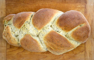 Freshly Homemade Braided Garlic-Herb Bread