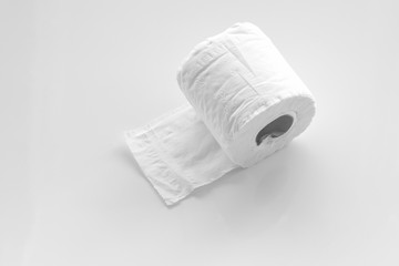 Simple toilet paper on white background