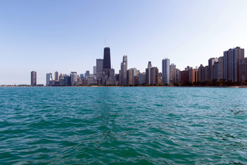 Fototapeta na wymiar Color DSLR image of the downtown city skyline, Chicago, Illinois