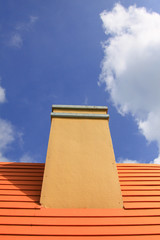 House roof with chimney