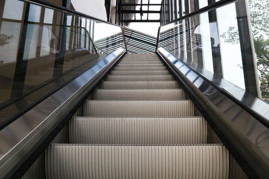 escalator in modern office building