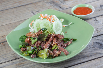 Thai food: Deep fried marinated Pork